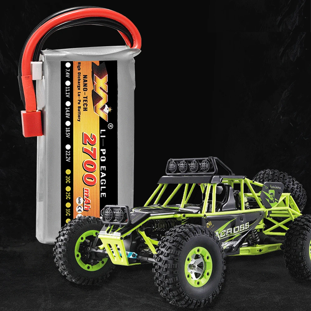 Аккумулятор Lipo 2s 40C Max 60C обновление 7 4 В 2700 мА · ч для радиоуправляемого автомобиля