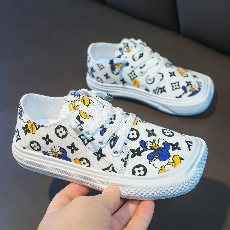 

Disney Mickey Mouse Shoes Donald Duck Cartoon Sneakers Spring and Autumn New Boy Tennis Girls Sneakers Kids Fashion Canvas Shoes