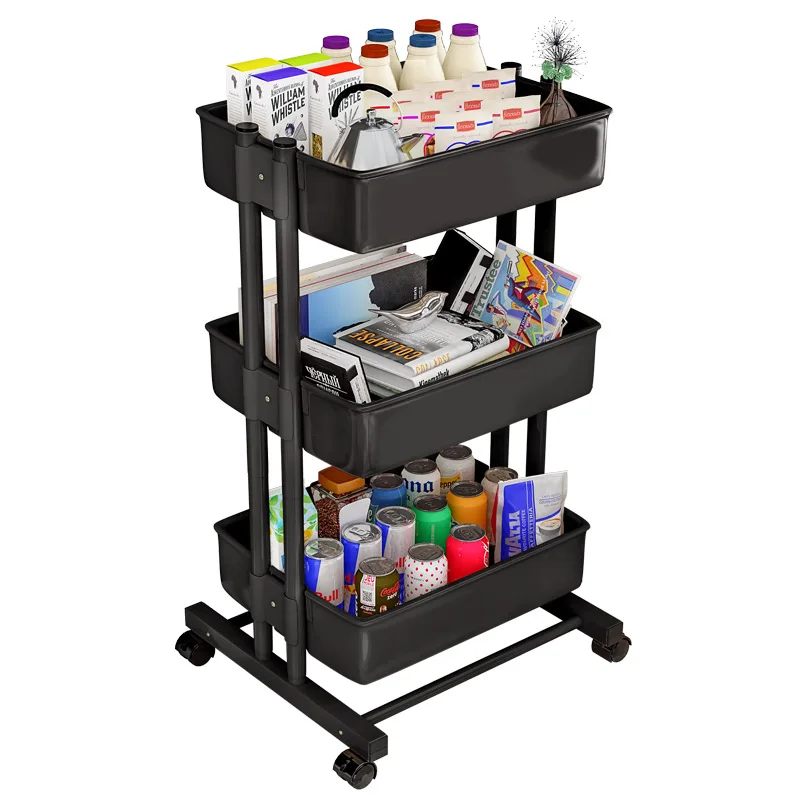 Kitchen Furniture Islands Trolleys Rolling Storage Cart Plastic Basket Can Move Organizer Shelf VTEZ | Мебель