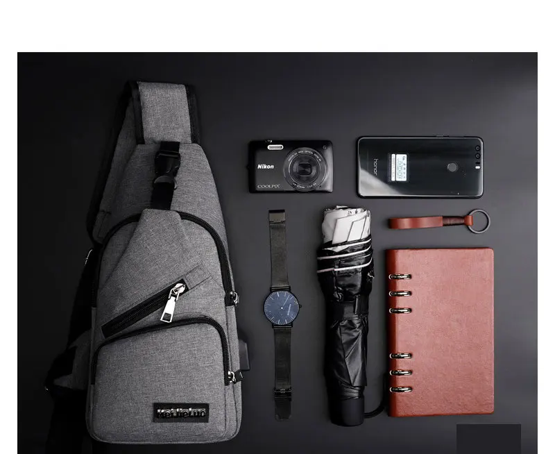 

Male Shoulder Bags Unisex USB Charging Crossbody Bags Men Chest Bag School Summer Short Trip Messengers Bag Sports canvas bag