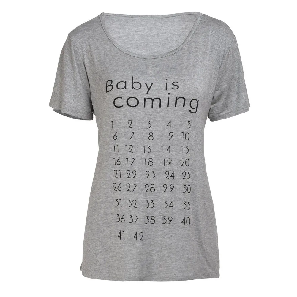 Teletuny/Летняя женская одежда для беременных Короткая Футболка Однотонный топ