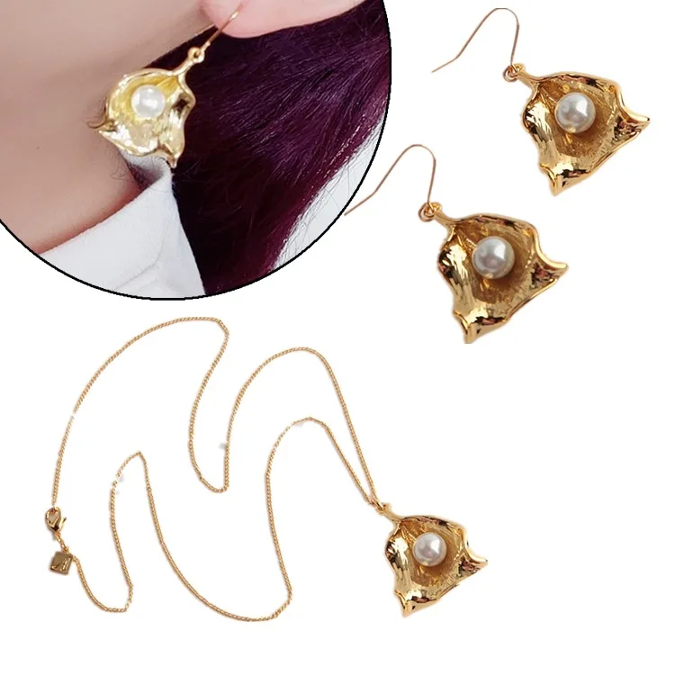 Европейский и американский модные ювелирные изделия золотые с жемчугом