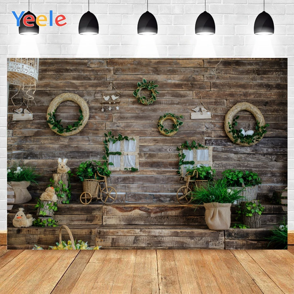 

Фон для фотосъемки YeelWooden с изображением зеленых растений и милой игрушки животных