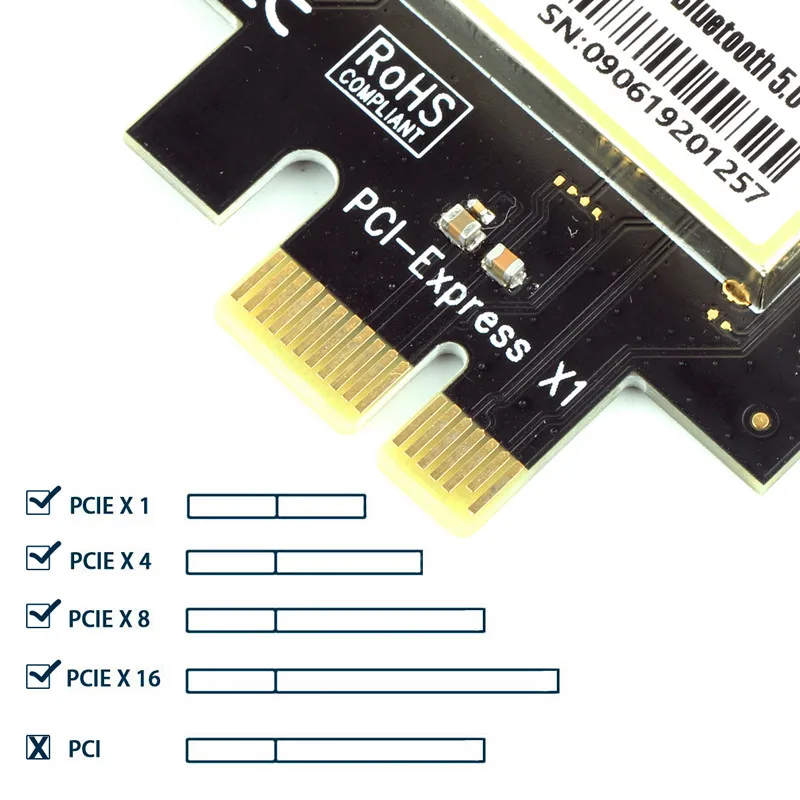 Ubit Bluetooth 5 0 | Pcie wi fi карта 2 4 гбит/с гигабитная двухдиапазонная сетевая Wifi 6 AX200