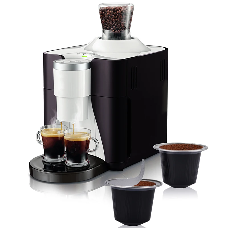 

50Sets Refillable Coffee Capsules Cup Disposable Coffee Capsules Packaging Cafe Supplies for Nespresso Black