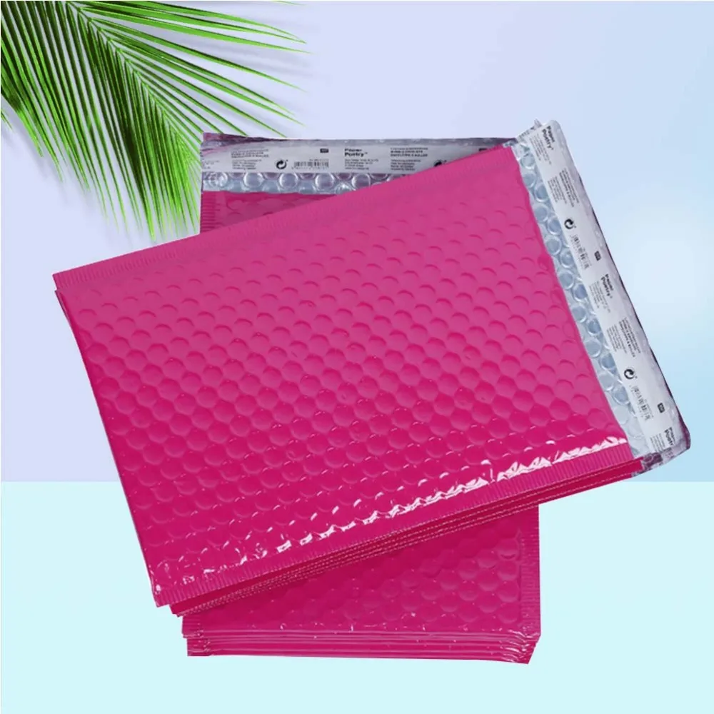 

25 Pcs 15*20cm Bubble Mailers Self Seal Dot Padded Envelopes Shipping Mailing Envelope Bags Water Resistant(Rosy)