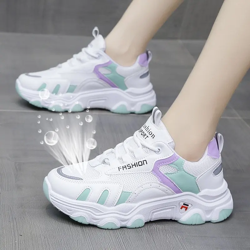 

2021 Sports Shoes for Women Women's Breathable Running Shoes Outdoor Light Weight Sports Casual Walking Vulcanized Shoe Mesh