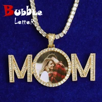 bubble letter custom photo necklace for men medallion picture pendant hip hop jewelry free shipping gift