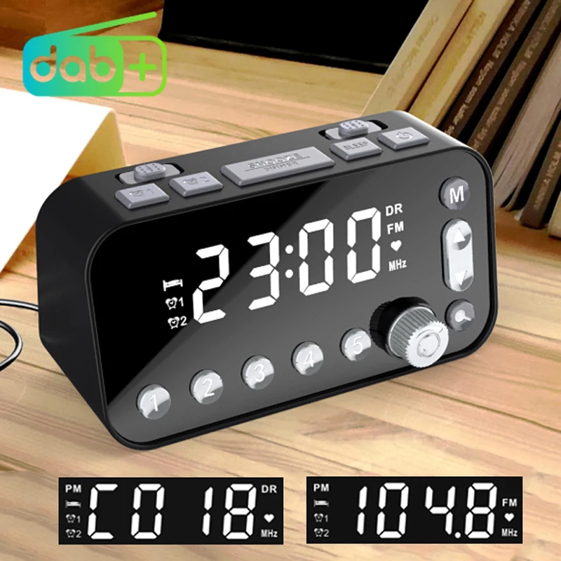 Radio Backup Dual Alarm Settings Jumbo Screen Display Electr