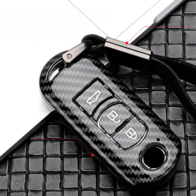Чехол для ключа из углеродного волокна автомобиля Mazda 2 mazda 3 5 6|Футляр