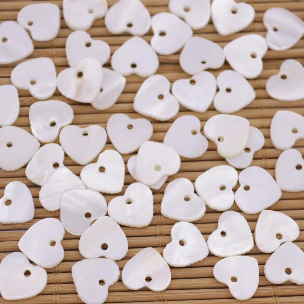 50 шт 10 мм Мини Сердце оболочки натуральный белый мать жемчужные для изготовления