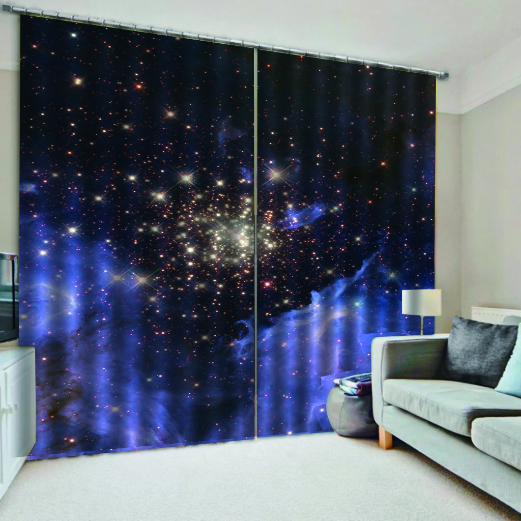 

Звездные занавески голубое небо звезды затемненные занавески 3d занавески новое окно балкон утолщенные затемненные занавески на лобовое ст...