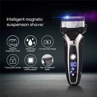 triple blade cutting system whole body washing electric shaver intelligent led display razor usb rechargeable razor man shave