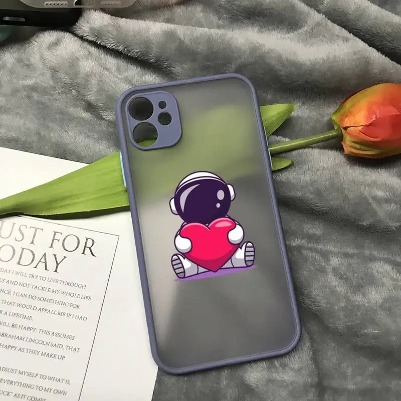 

High Quality Cute Astronaut Mobile Phone Clear Case For Iphone 7 8 Plus X Xs Max Xr 11 12 Mini Pro Max TPU Cover
