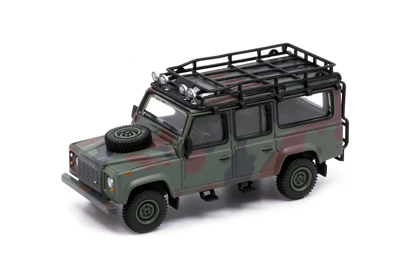 Мини GT 1:64 Land Rover Defender 110 Военная камуфляжная модель автомобиля RHDDiecast | Игрушки и