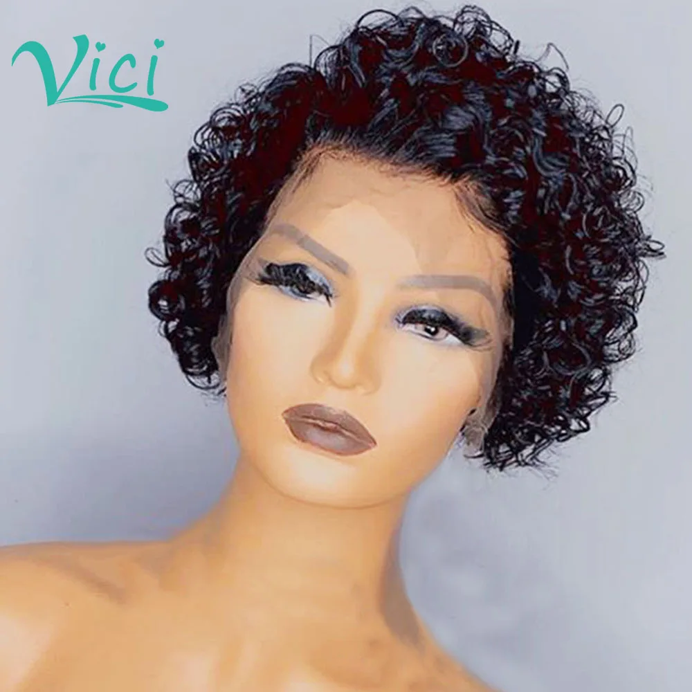 Парик для чернокожих женщин с короткими вьющимися волосами 13x4 парик из