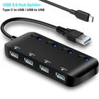 USB-концентратор с 4 портами USB 3,0 и светодиодсветодиодный светкой