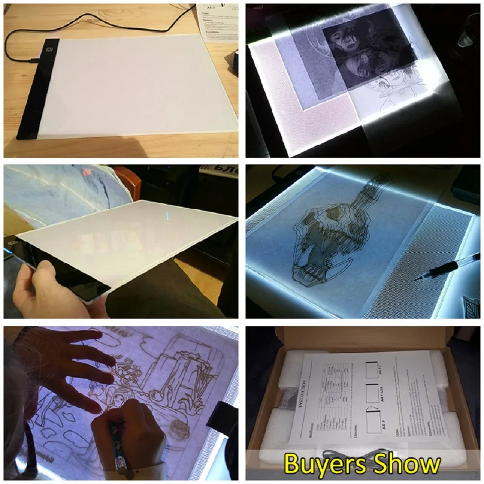 

A4 LED Light Pad for Diamond Painting, USB Powered Light Board Kit, Adjustable Brightness with Detachable Stand and Clips