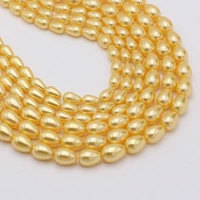 natural shell bead fritillary yellow water drop shape loose spacer beads for jewelry making diy necklace bracelet accessory