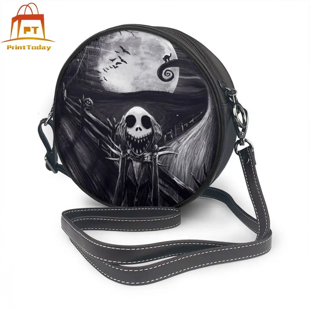 

Jack Christmas Shoulder Bag Jack Christmas Leather Bag Crossbody Shopper Women Bags Pattern Round Purse