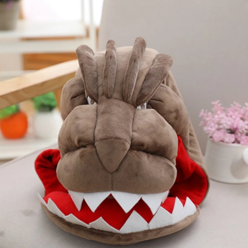 

Плюшевая забавная мультяшная шапка динозавра унисекс, Костюмные шапки, рождественский подарок, мягкий уютный головной убор, реквизит для ф...