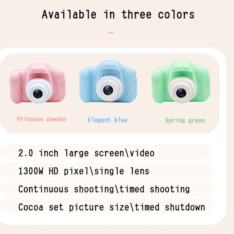 

Mini Digital Camera Toys for Kids 2 Inch Screen Chargable Photography Props Cute Baby Child Birthday Gift For kids Outdoor Game