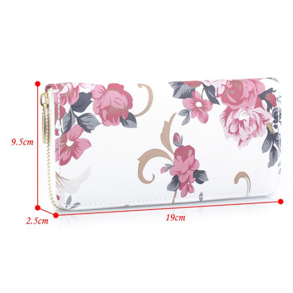 

Vintage Rose Flower Women Wallet Zipper Clutch Purses Leather Long Handbag Multi-card Coin Bag Pocket Pouch Female Fashion Gift