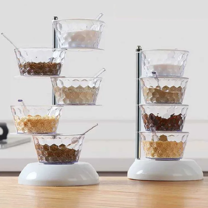 5 слоев вращающаяся коробка для специй баночек со пряностей контейнер хранения