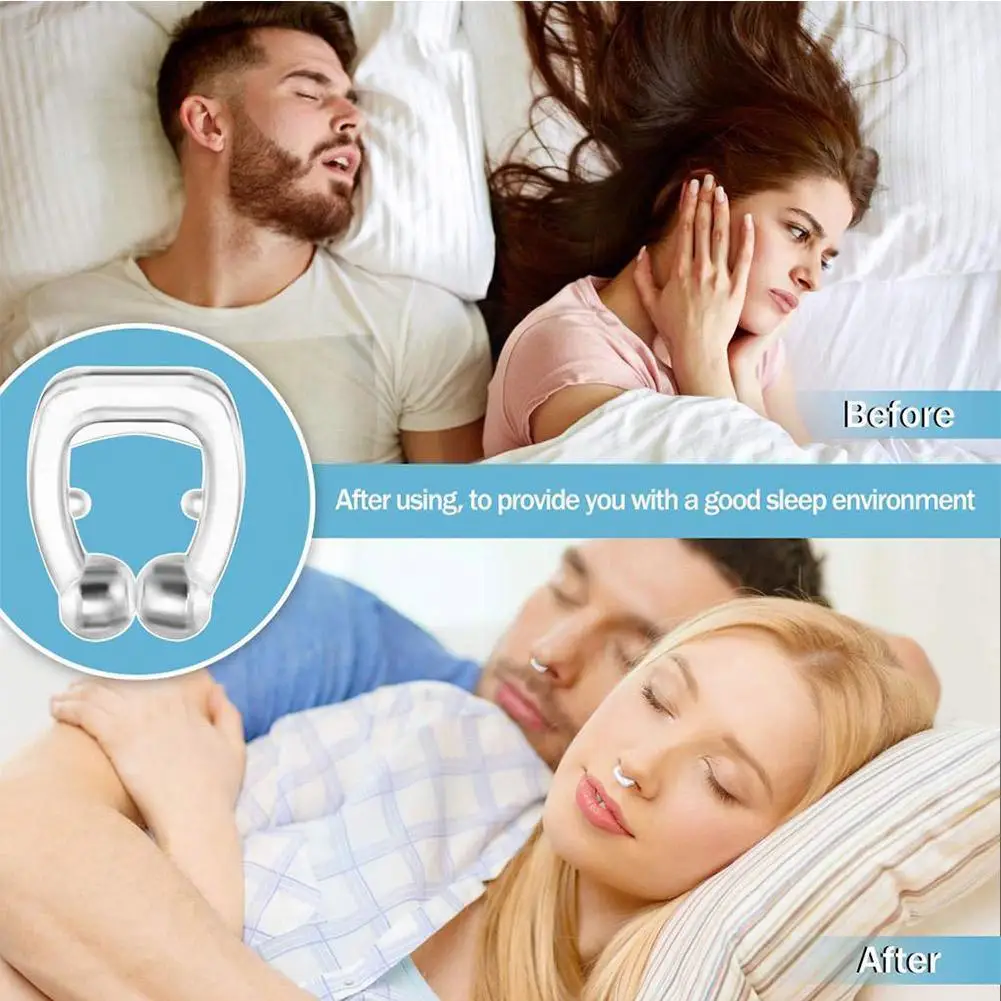 

4 Color Box $ Mini Anti-snoring DeviceS Ventilating Anti-snoring Clip Device Portable Anti-snoring Magnetic Silicone Produc L4V3