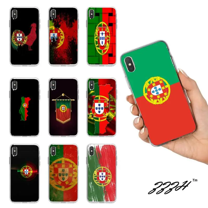 

Portugal Flag Phone Case For Iphone 7 8 Plus X Xs Max Xr 11 12 13 Mini Pro Max SE2 Transparent Soft Clear Cover