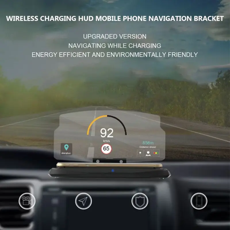 

HUD Car GPS Navigation Projection + Mobile Phone Stand Head Up Display Universal