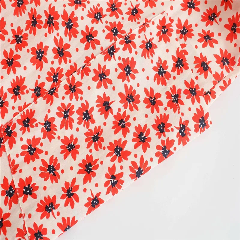 

ZA 2021 Print Belted Long Red Jumpsuit Women Sleeveless V Neck Pleated Summer Jumpsuits Fashion Button Up Female Fitted Romper