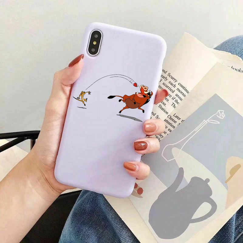 

Cartoon Hakuna Matata Lion King Case for iPhone 12 Mini 11 Pro X XS Max XR 8 7 6 6s Plus Soft White Back Phone Cover