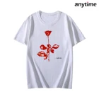 Футболка мужская из дышащей ткани, удобная тенниска гранж с цветочным принтом на заказ, 7 цветов, бестселлер оверсайз