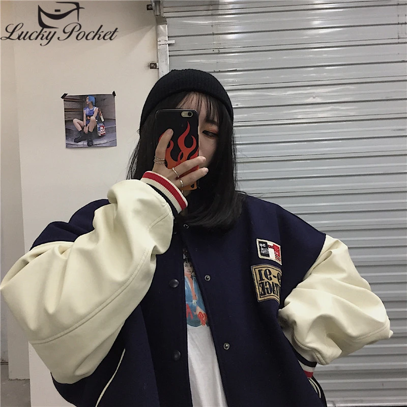 Женская демисезонная бейсбольная униформа плотная Корейская уличная куртка в