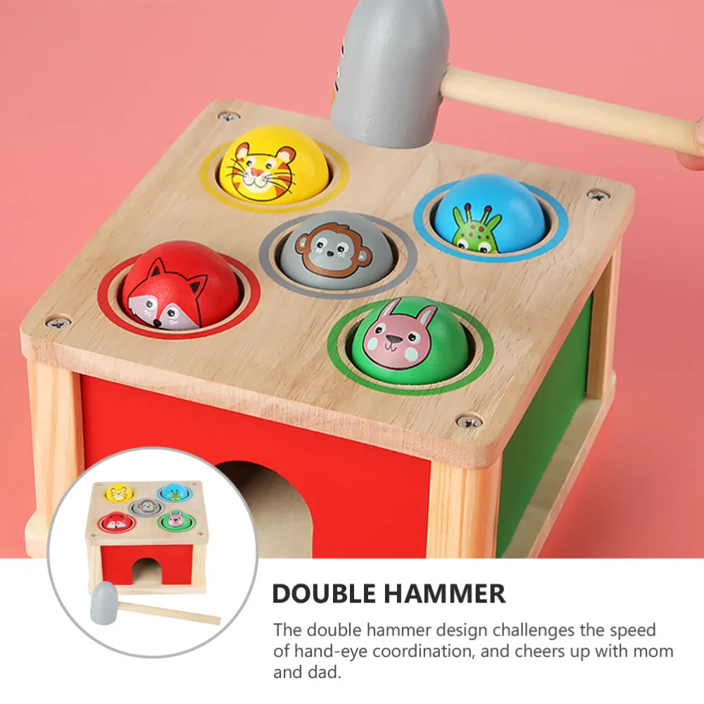 

1 Set Wooden Hammer Beat Toy Training Knock Playthings Early Educational Toy