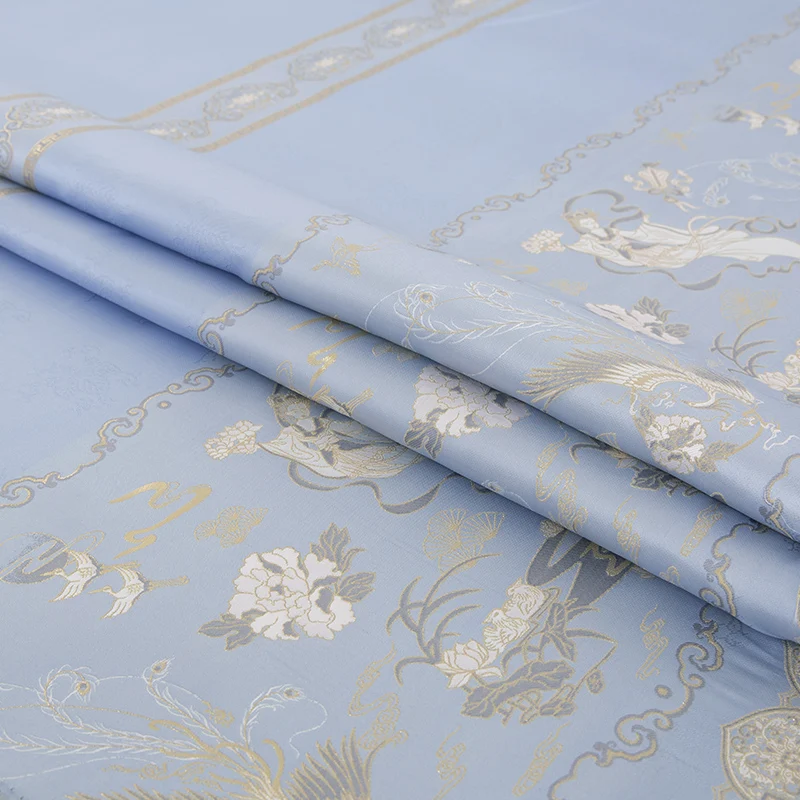 

Jacquard brocade dress fabric Chinese hanfu dress fabric horse skirt fabrics material for dresses HF-2029 Luo Shen Fu