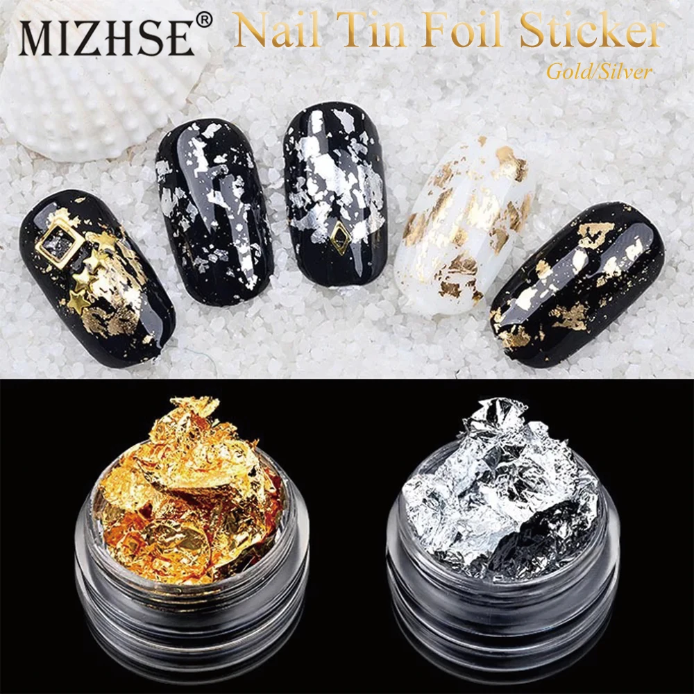 MIZHSE 1 коробка золотого и серебряного цвета нестандартной алюминиевой фольги