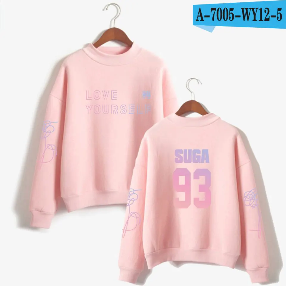 Pink Для фанатов, водолазка, одежда без шапочки, пуловер с капюшоном, Bangtan, для мальчиков, альбом Love Yourself Tear Member, толстовка с капюшоном для женщин - Цвет: Pink