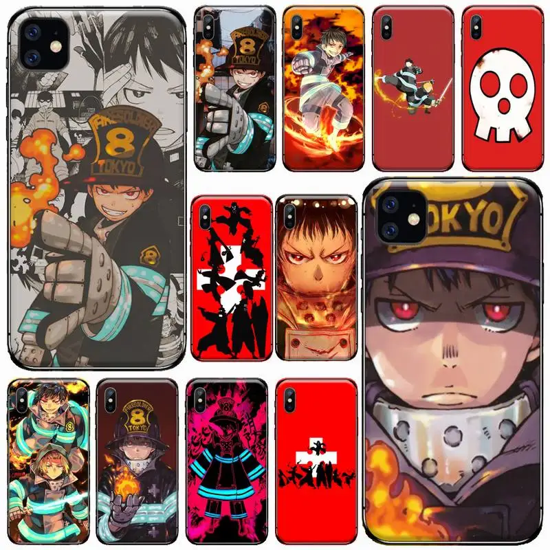 

Fire Force anime cartoon cool Phone Cases for iPhone 11 12 pro XS MAX 8 7 6 6S Plus X 5S SE 2020 XR Soft silicone cover funda