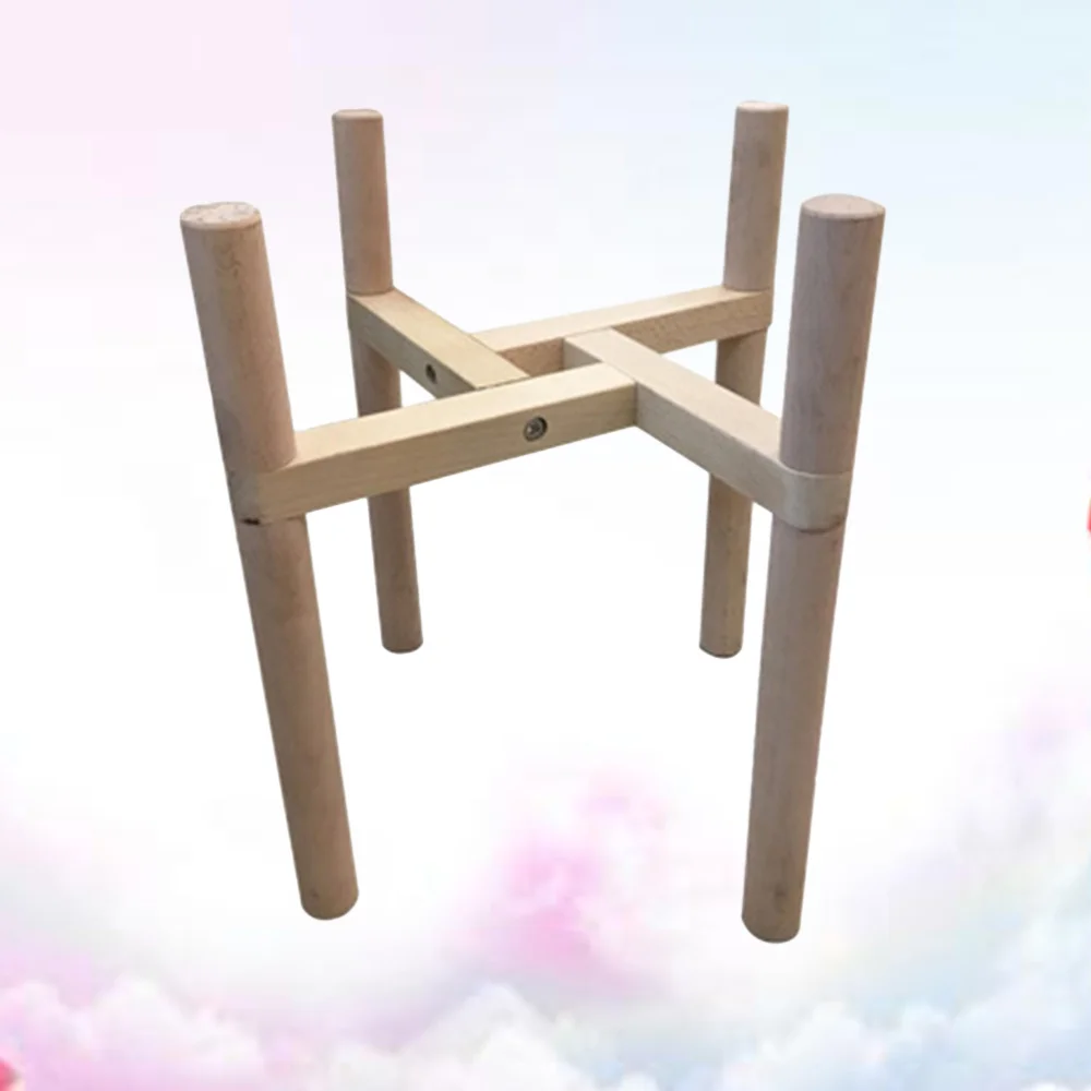 

Flower Stand Creative Simple Wooden Modern Wood Balcony Indoor Living Room Green Bonsai Frame Flower Pot Rack (Wood Color