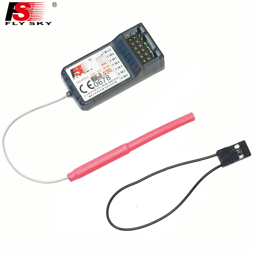 FS R6B 1 шт. FlySky 2 4 ГГц 6CH RC AFHDS приемник для i6 i10 T6 CT6B TH9x передатчик|Детали и аксессуары|