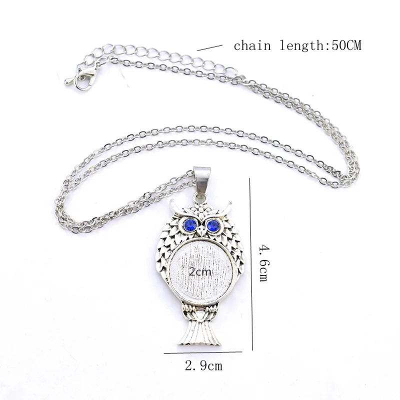 Мандала мистический дизайн Сова ожерелье Мода узор бижутерия со стеклянными