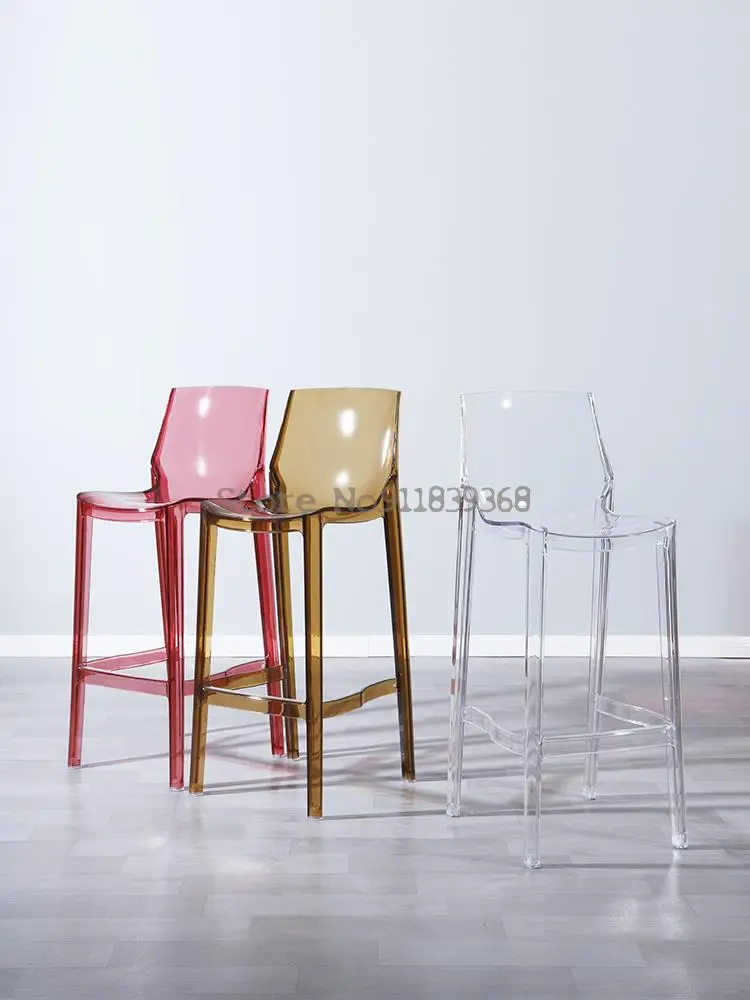 Барный стул с высокой ножкой оригинальный дизайн обеденный кристаллами