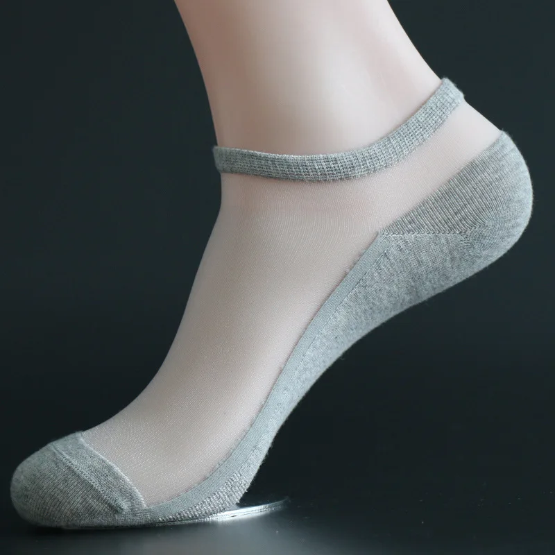 2019 Women socks in summer Socks Summer Transparent Silk Breathable Short Leisure Crystal Glass | Женская одежда