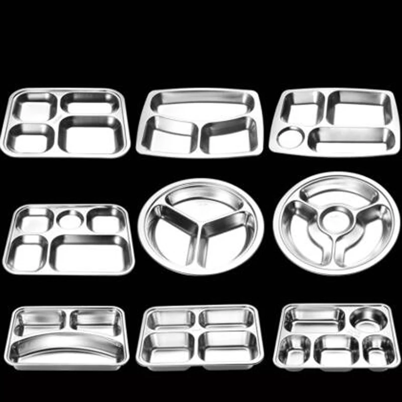 Многоцелевой Нержавеющая сталь разделенная обеденная лоток для обеда контейнер