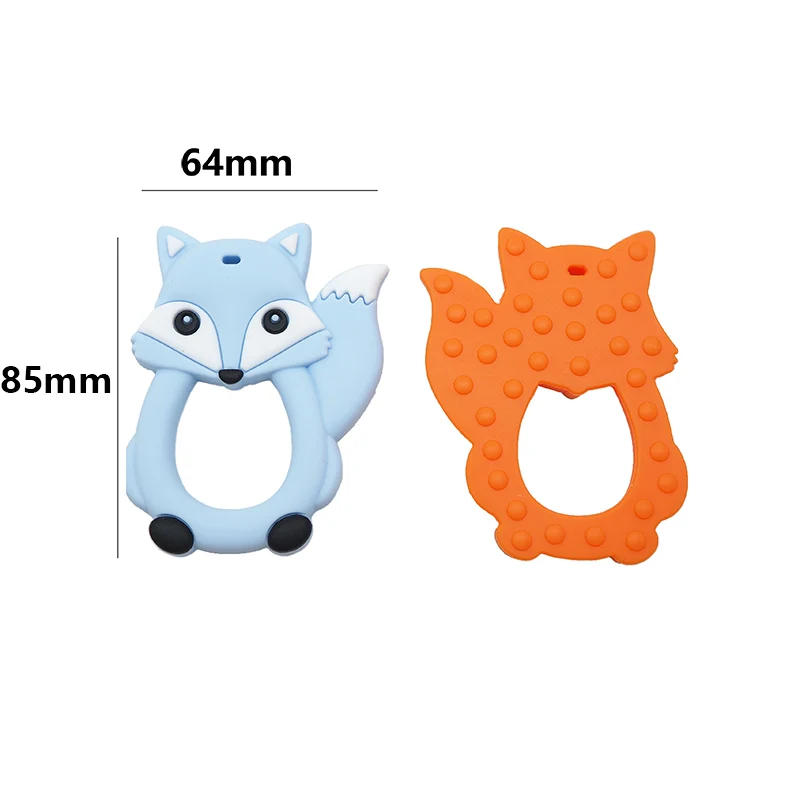 Chenkai 10PCS Silicone Fox Teething Baby Cut Teether  Nursing Pacifier BPA Free For Infant DIY Chewing Soothing Pacifier Chain