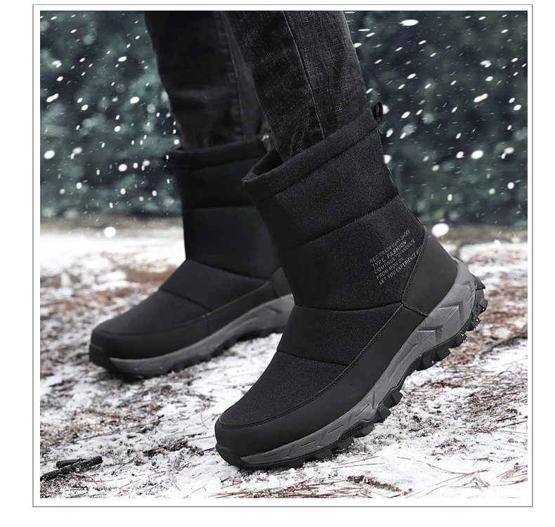 LZJFashion/зимние мужские ботинки высококачественные мужские ботильоны на молнии теплые мужские зимние ботинки с толстым плюшем уличная мотоциклетная обувь 39-46