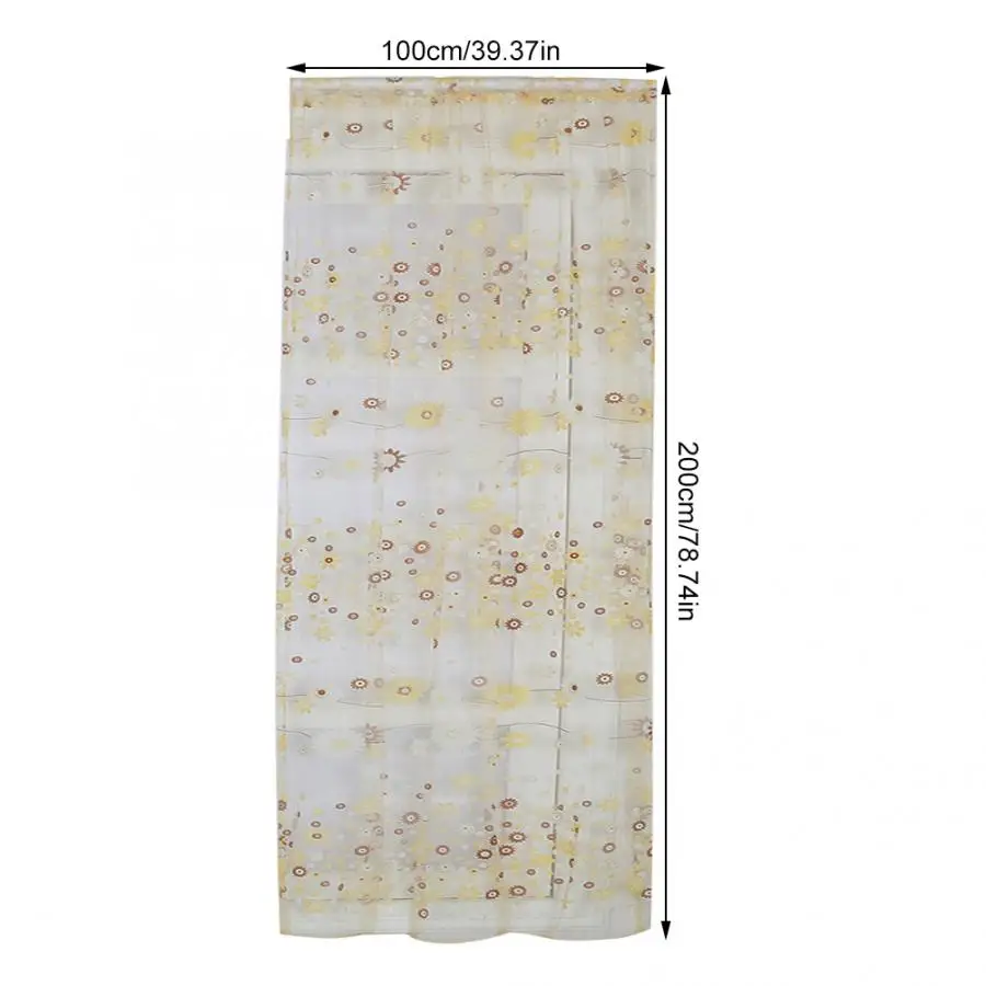 100x200 см шторы цветочный принт прозрачный винтажный вышитый муслин оконные панели