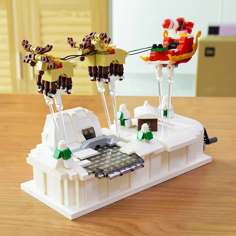 Мпц Рождество Летающий Санта Клаус корабль деревня зима создатель города Мини